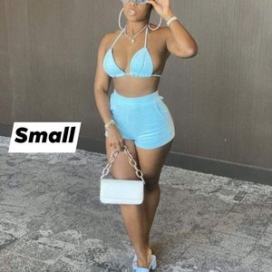 Two piece bra and short set